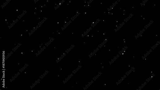 4K Snowfall Starting from Black Screen - Realistic Snow Intro Overlay (60fps)