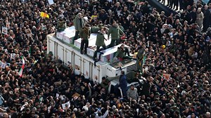 See crowds chant 'Down with the US' at Soleimani funeral