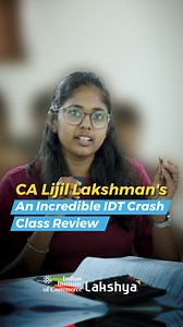 Glowing Reviews for CA Inter IDT Crash Course with CA Lijil Lakshman! Our students are raving about the incredible learning experience they've had with CA Lijil Lakshman's crash course on IDT! From comprehensive content breakdowns to simplified explanations, Lijil's teaching style has made complex topics a breeze to understand. Don't just take our word for it – our students' success speaks volumes! . . . #iiclakshya #lakshya #lakshyacacampus #cainter #crashcourse | Lakshya | Facebook