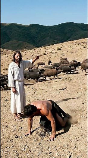The Miracle of the Demon-Possessed Man | Cinematic Bible Story - Mark 5:1-20. #shorts #jesus #faith