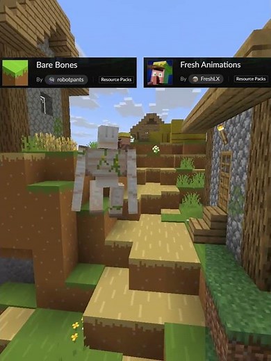 Minecraft Bare Bones + Fresh Animation Texture Packs 🔥#minecraft #texturepack #shorts