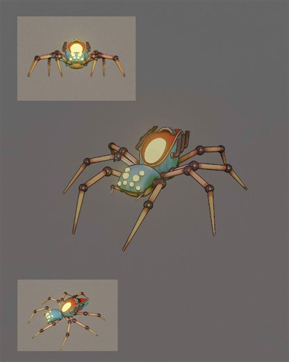 Retro mechanical hot rod spider. Done in nomadsculpt #nomadsculpt