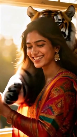 "Realistic AI Video: Tiger Hugs Woman in the Most Adorable Way ♥️🤗"