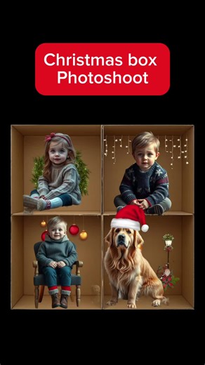 Christmas Cardboard Box Photoshoot Ideas