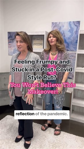 ❌Stuck in post-COVID style rut?❌ I hear from so many women that they’re in a frumpy funk and don’t know what to wear😆 Here we ditched the baggy clothes that hid Maureen’s shape and traded them for pieces that created curves and showed off her figure. These butter-soft jeans, Sandy tank and liquid leather jacket were all as comfortable as her frump-wear, yet gave her much more polish and felt put-together. This simple makeover took less than 15 minutes and made all the difference! ➡️If you’re re