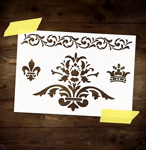 Royal Fleur De Lis Stencil Reusable DIY Craft Mylar Stencil for Paint Home Decor Furniture Wall Stencil - Etsy