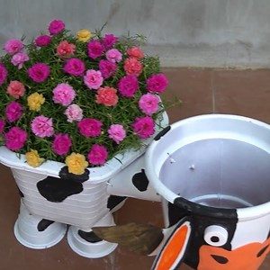 39K views · 705 reactions | How to Make a Cute Cow Shaped Planter For a Small Garden | Great DIY Idea | Facebook
