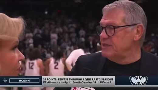 I can’t get over all this from Geno Auriemma last night…1) Dawn Staley did in fact shake his hand pregame. See video below.2) His player ripped her own jersey. See video below.Dude straight up lied in the mic & made the entire thing about him. Definition of a sore loser.