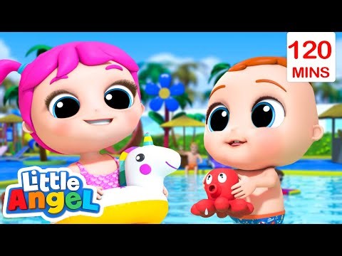 Splish Splash (It’s Pool Time) | Little Angel | Nursery Rhymes & Cartoons for Kids | Moonbug