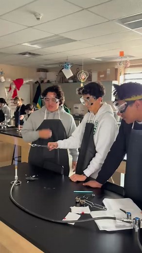 2.3K views · 22 reactions | Science in Action! Our chemistry students explored the periodic table through a series of dynamic lab experiments—burning magnesium strips, analyzing steel wool during flame tests, and watching lithium metal react with water producing hydrogen gas and turning the solution pink as it shifted to an alkaline pH. Hands on science is the best and learning is always more fun when it sparks a reaction!  | Bishop Manogue Catholic High School | Facebook