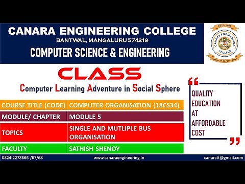 VTU CO (18CS34) COMPUTER ORGANISATION SINGLE AND MUTLIPLE BUS ORGANISATION (M5 L1)