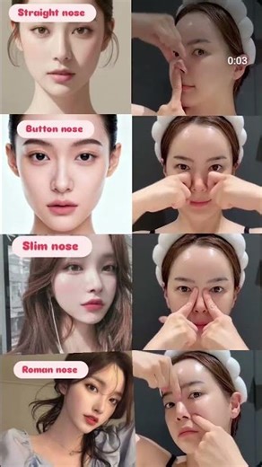 4 Nose Types | Button, Slim, Straight & Roman Nose Exercise ✨