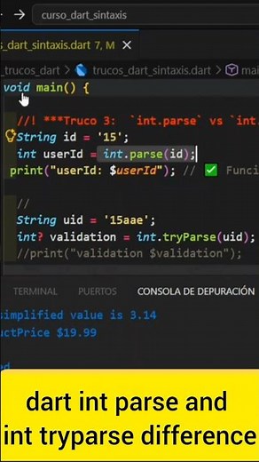 #dart int parse and int tryParse difference #flutter #programming