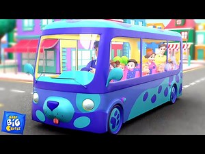 Wheels On The Bus Blue, Vehicles Songs   More Kids Rhymes - Videos For Kids