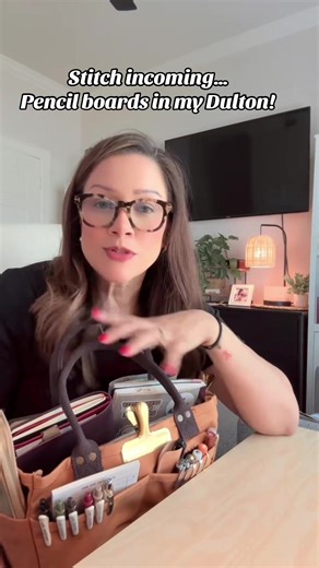 #stitch with @Julie’s Plans how I use my Dulton bag! Specifically how I use pencil boards to stand up my pens and markers in the side pockets! #dultonbag #analogbag #journalingecosystem #cozyjournaling