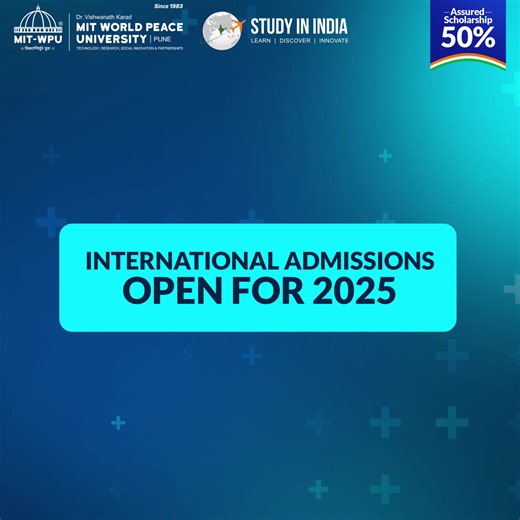 132 reactions · 5 comments | Begin your journey at MIT-WPU, where education goes beyond borders. With students from over 45 nations, 150+ programmes, and countless industry connections, experience a campus that prepares you for the world. We're waiting with opportunities for you, in every corner. Applications Open for 2025 admissions! | MIT World Peace University | Facebook