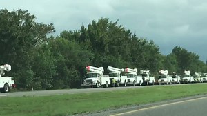 556K views · 370 reactions | 90 in Dayton, TX is lined with utility trucks waiting to go help where they are needed. #Hurricaneharvey | Unfiltered With Kiran | Facebook