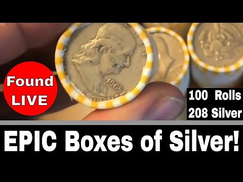 EPIC Silver Found Live - Coin Roll Hunting Half Dollars