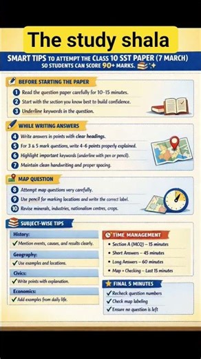 SSTBoard📚 Exam 7 March | Paper Attempting Tips 💯 | Score 90+🎯 #boardexam2026 #class10 #viral #shorts