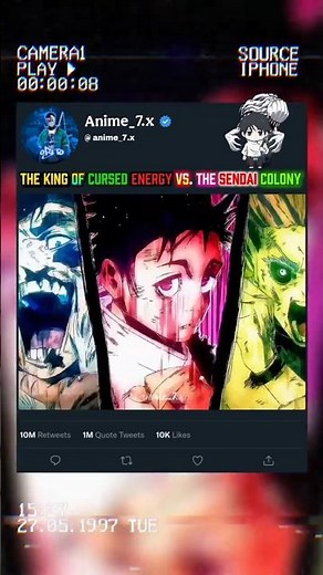 The King of Cursed Energy vs. The Sendai Colony #anime #viral #edit #jujutsukaisen