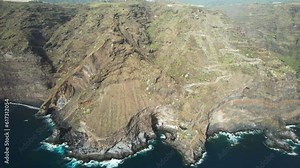 Porís de Candelaria, La Palma - Aerial view of the beautiful seaside village of Porís de Candelaria in the Canary Islands