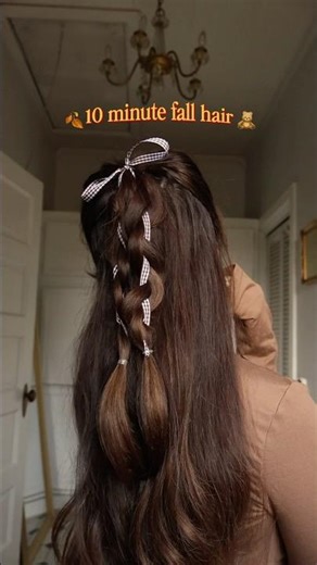 10 minute fall hair 🧸🍂 #falltok #fallhair #fallhairstyle #fall #fyp #hairstyle #hairtutorial