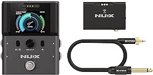 NUX B-8 2.4GHz Wireless System for Guitar, Bass, Various Instruments with Electronic Pickups, Built in Booster/Tuner, 6-Level Stability, Intelligent Frequency Hopping