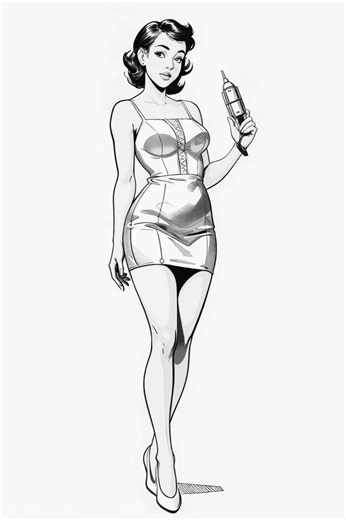 Pin up Girls Coloring Book: Sensual Grayscale Art (PDF) - Etsy