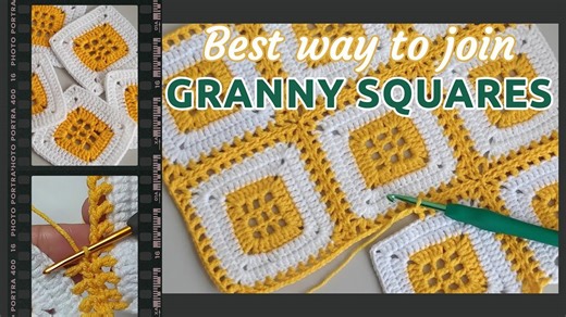 How to Join Granny Squares Together? | Attaching More Crochet Squares | Joining Granny Squares