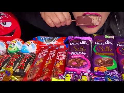 ASMR Chocolate Eating Sounds |kitkat,fuse,Dairymilk silk,Snickers,milkybar & lindor
