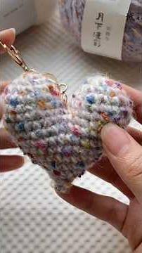 I Made the CUTEST Crochet Heart Keychain