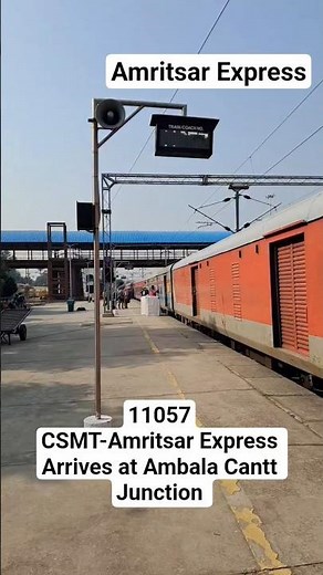11057 CSMT-Amritsar Express Rushes into Ambala Cantt Jn (UMB)! 🚂 #shorts #indianrailways #railway