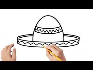 Cómo dibujar un sombrero mexicano | Dibujos sencillos
