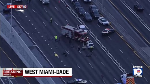 Deadly crash shuts down Palmetto Expressway near Okeechobee Road