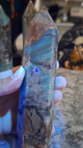 3 comments | Sky Blue Amazonite with Pyrite and Fluorite $35 each #skyblue #amazonite | Eastern Ontario Rock Shop | Facebook