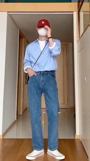 Casual Outfit Ideas: Styling Light Blue Shirts and Sneakers