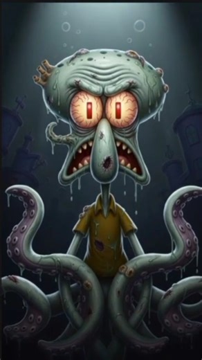 Horror animation of SpongeBob characters #horrorshorts