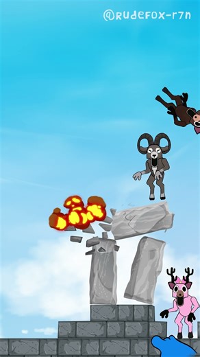 Breaking the Same Stone Blocks The Deer, The Ram and Doey Are Standing On #shorts