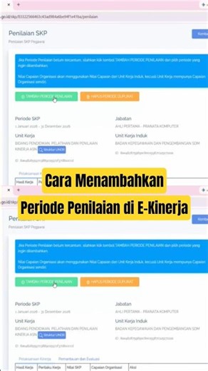 How to add an assessment period in E-Kinerja 2026 #shorts #ekinerja2026 #skp2026 #skp