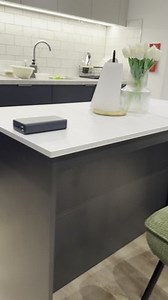 Kitchen Island Modern Breakfast Bar Shelves Graphite & Marble Effect KI02  | eBay UK