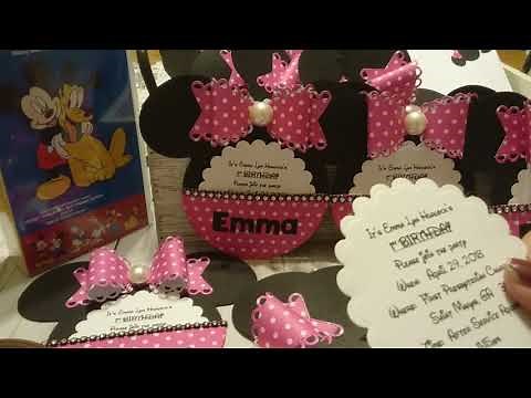 Cricut Minnie Mouse 1st Birthday Invitations