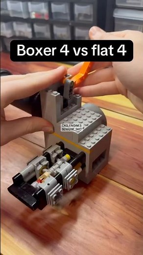 Lego boxer 4 vs flat 4 sounds. #lego #subaru #engine #cool