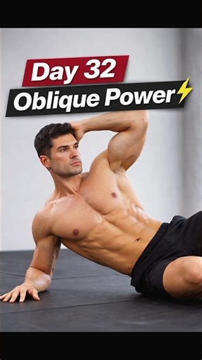 Day 32 Oblique Power 🔥 Burn Side Fat Fast | 30s Abs Challenge