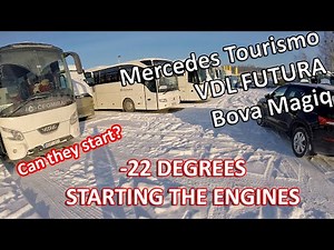 Starting the bus engines at - 22 degrees | Mercedes benz | VDL | Bova | Bus | Coach