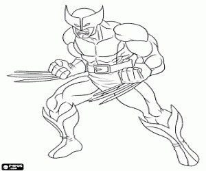 Wolverine, a hero of the X-Men coloring page printable game