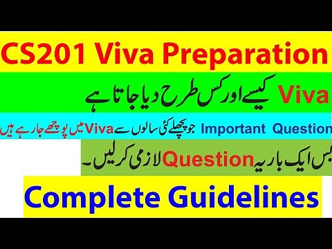 cs201 viva preparation & complete Guidelines Watch Must Get Full Marks in viva