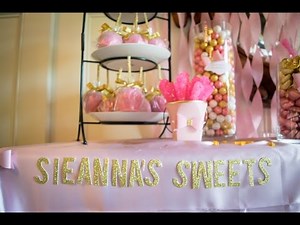 Pink and Gold Candy Buffet for a 2016 High School Graduate