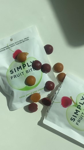 Delightfully chewy and packed with real fruit, our delicious Fruit Bites are made without any artificial colorings. #realfruit #gummies #simlygum