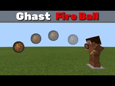 How to Shoot Ghast Fireball in Minecraft PE Tutorial (Command Block Creation)