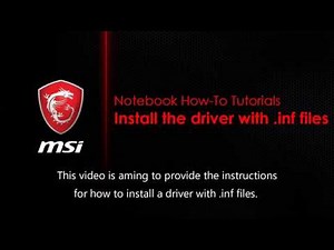 MSI® HOW-TO uninstall & install software - inf driver installation